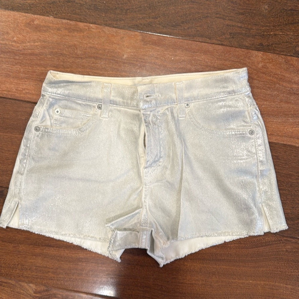 Metallic Silver Shorts